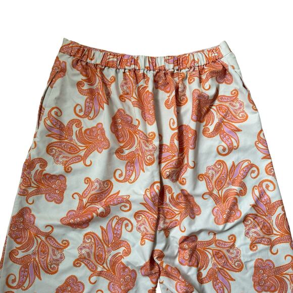 Eloquii Wide Leg Paisley Print Pants Orange Pink Women’s Size 16 - Picture 5 of 6